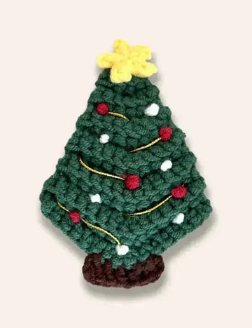 クリスマスシリーズニットヘアクリップ2個